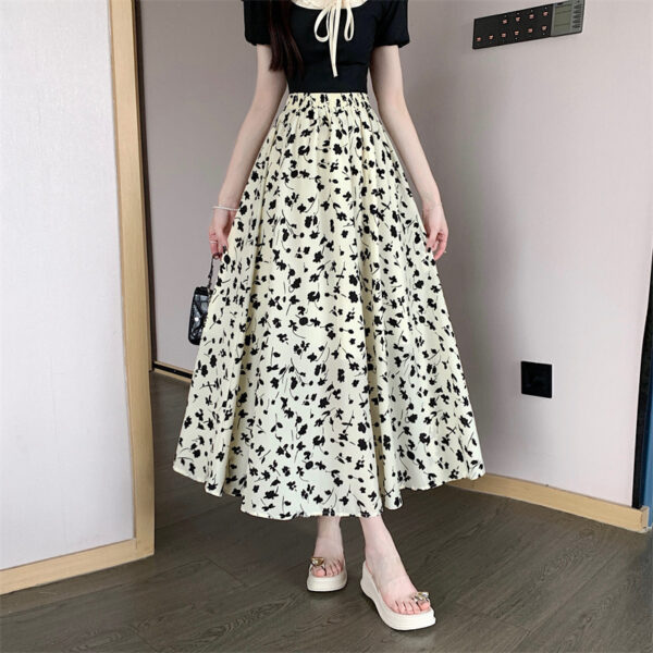 French Floral Summer A- Line Chiffon Dress - Image 5