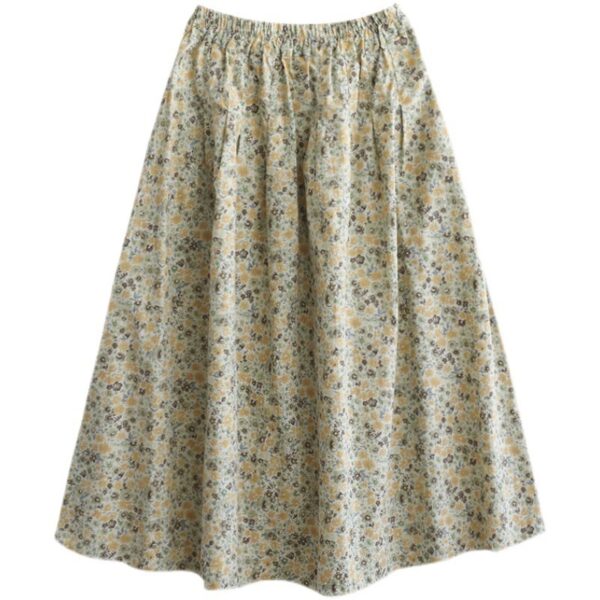 Artistic Floral Washed Cotton Sweet Neighbor's Beautiful Printed Skirt - Image 9