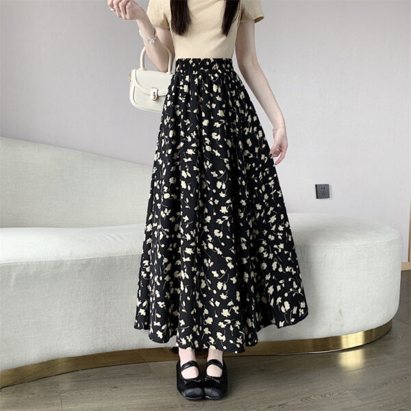 French Floral Summer A- Line Chiffon Dress - Image 4