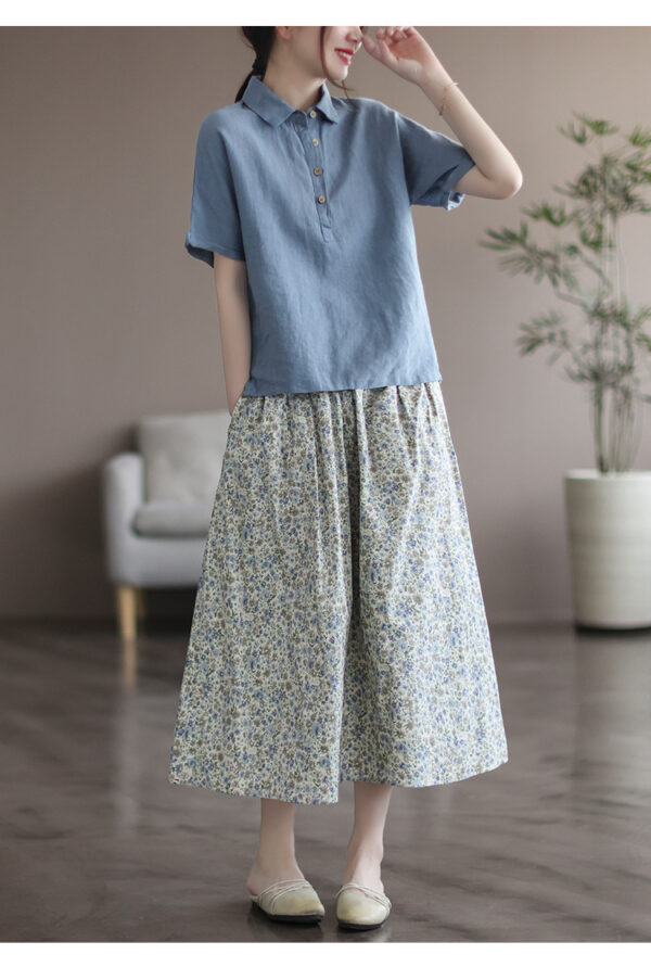 Artistic Floral Washed Cotton Sweet Neighbor's Beautiful Printed Skirt - Image 4