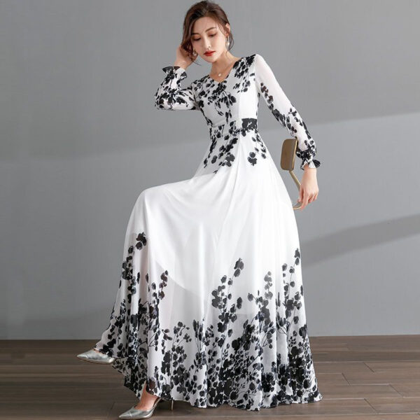 Fashion Ink Painting Chiffon Dress Women - Image 6